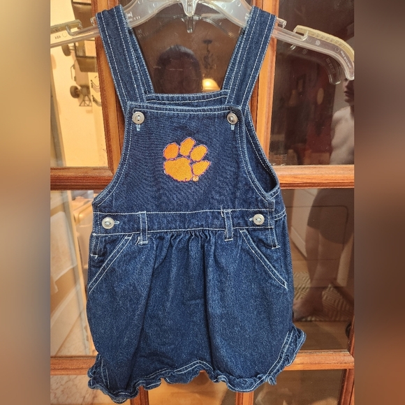 Two Feet Ahead Other - Denim‎ Kids Clemson Dress with Orange Paw Print